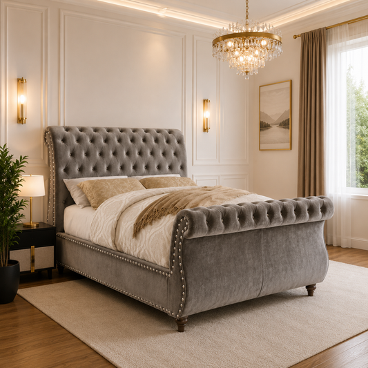 Kelly Swan Sleigh Bed Frame