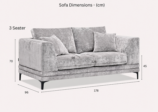 Lenox 3+2 Seater Sofa in Luxury Velvet Fabric