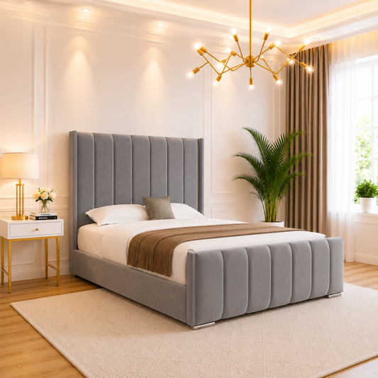 Jigsy Panel Winged Bed Frame
