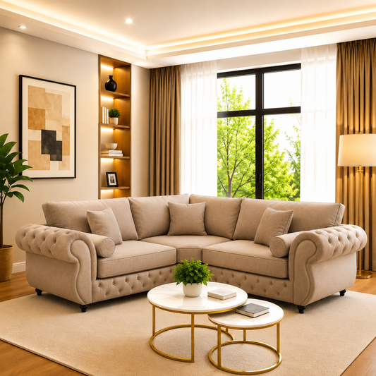 Elvin Chesterfield Upholstered Corner Sofa