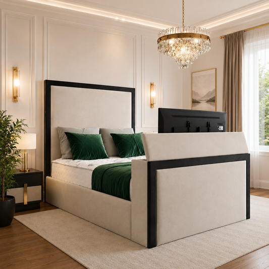 Magnum TV Bed Frame With Black Border