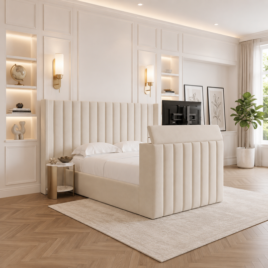 Leo Panel Bed Frame With Wide Headboard