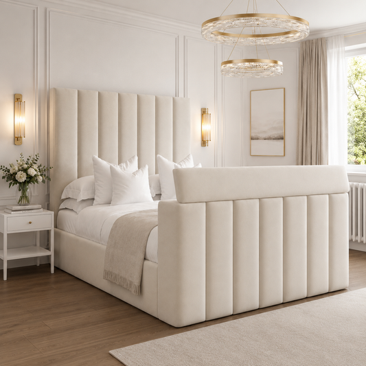 Leo Panel Upholstered TV Bed Frame