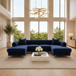 Crystal Luxury U Shape Sofa in Plush Velvet
