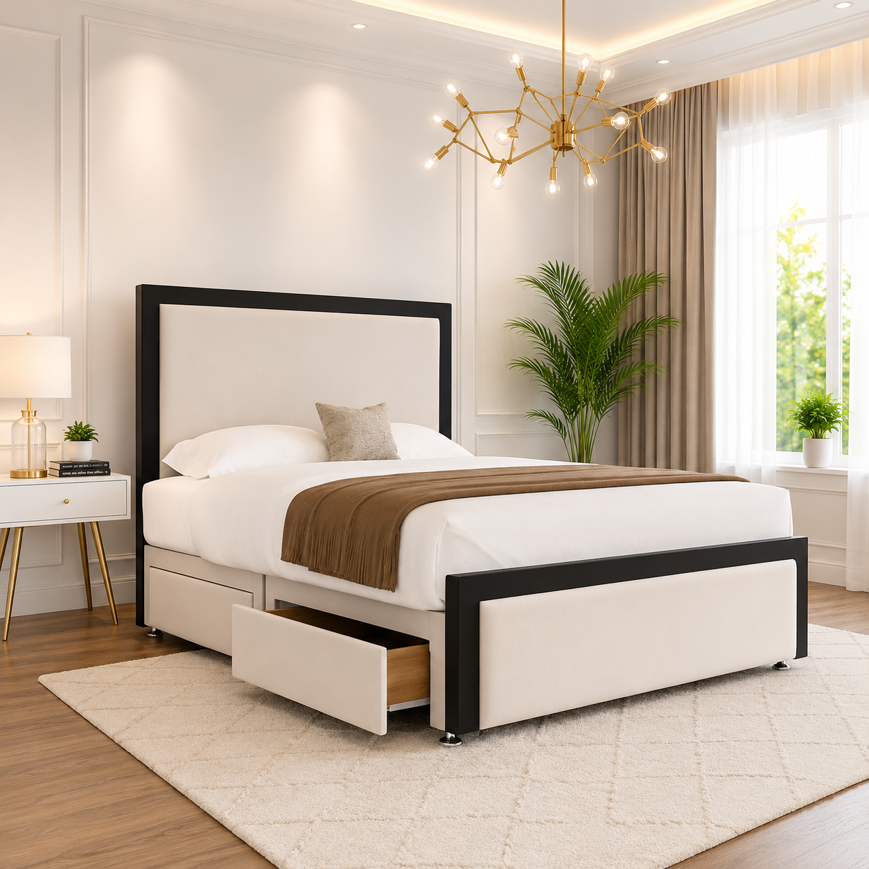 Alexis Divan Bed With Black Border