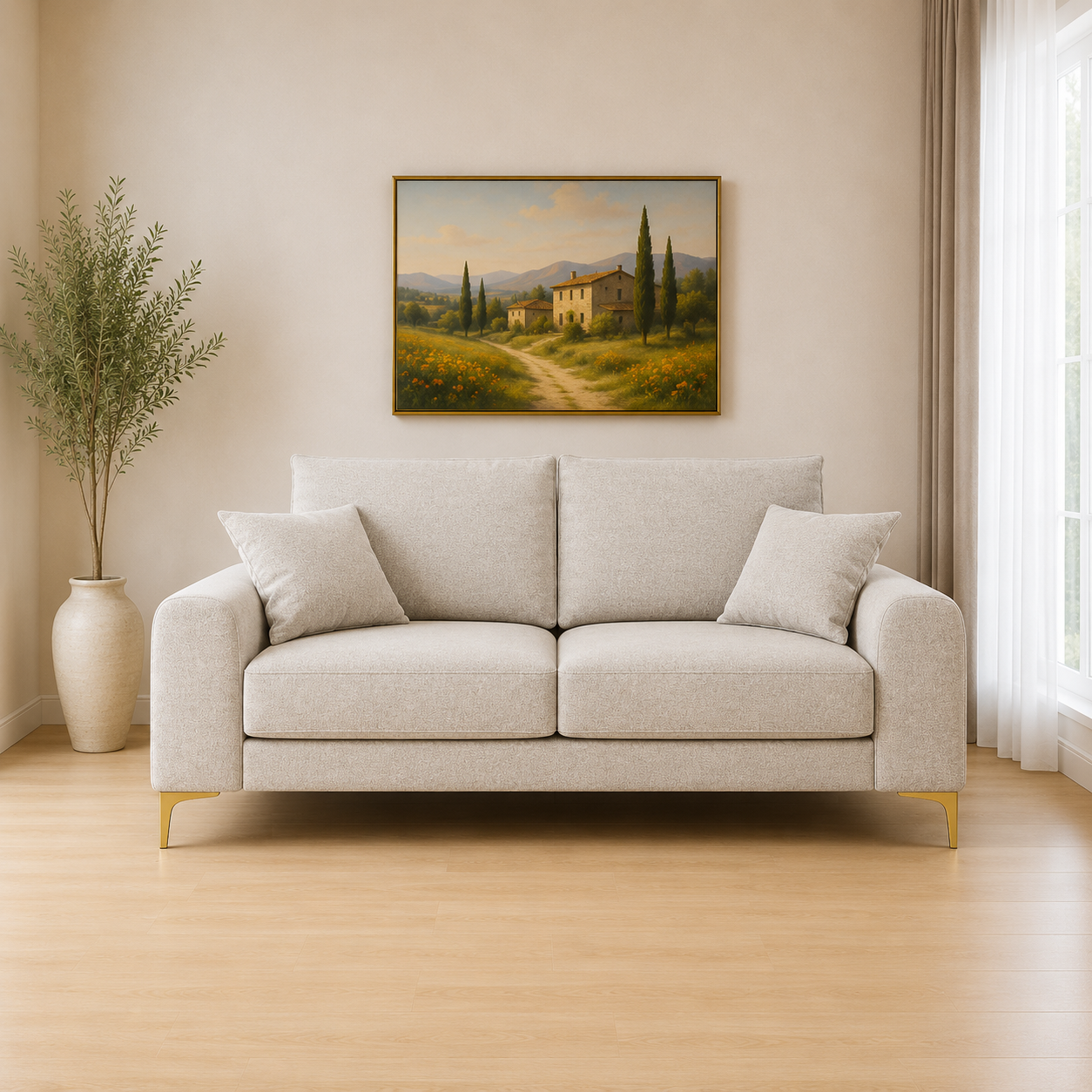 Elizabeth 2 Seater Plain Velvet Sofa