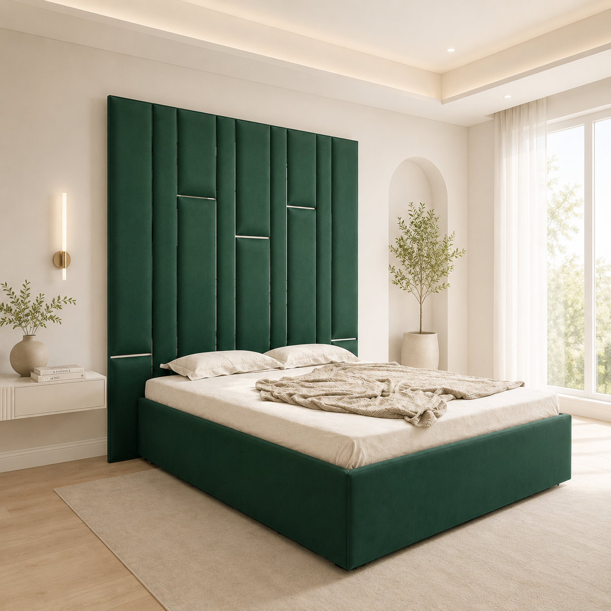 Martix Luxury Upholstered High Headboard Bed Frame