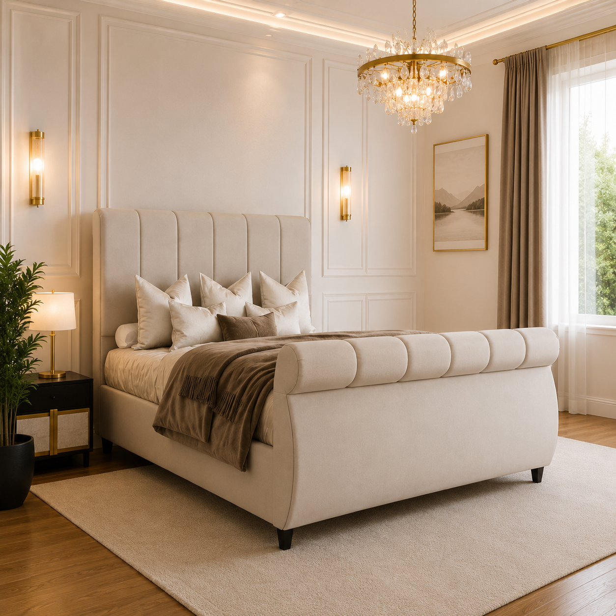 Amelia Panel Sleigh Bed Frame