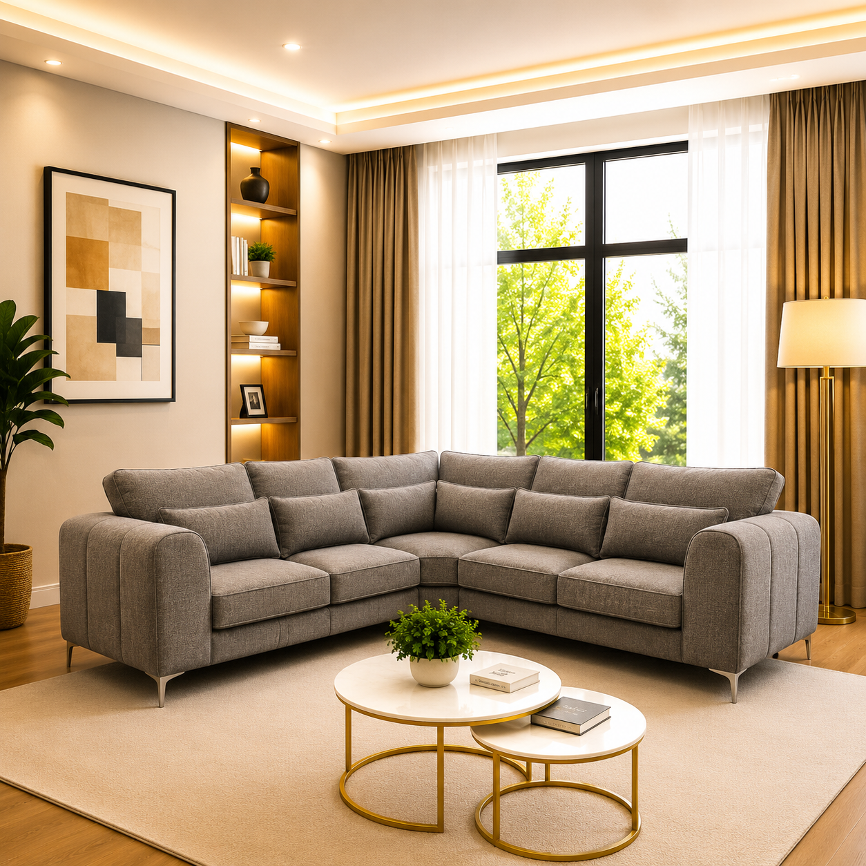 La Montana Panel Style Elegant Corner Sofa