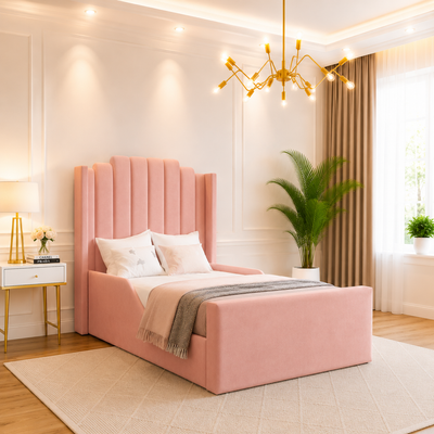 Daffy Winged Panel Pink Toddler Bed Frame