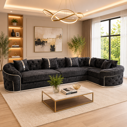 Bampton Chesterfield Design L Shape Sofa