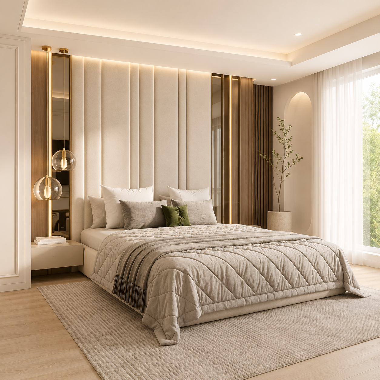 Miller Linestyle Luxury Bed Frame With High Headboard