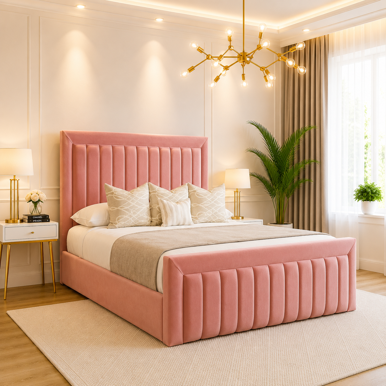 Lexi Panel Bumperbar Upholstered Bed Frame