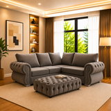 Elixir Luxury Corner Sofa With Footstool