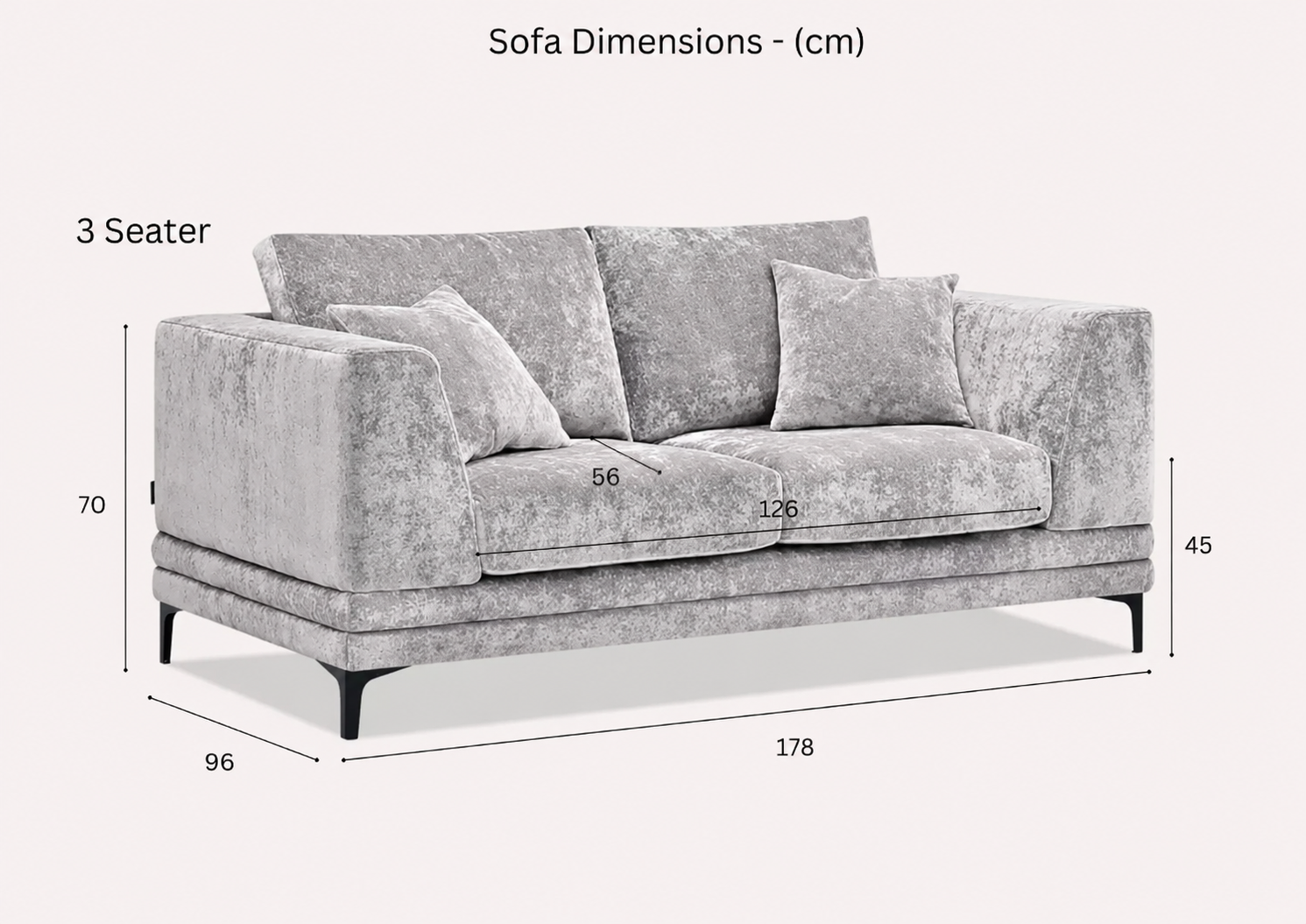 Lenox 3+2 Seater Sofa in Luxury Velvet Fabric