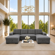 Emara U Shape Sofa Bed in Velvet Fabric