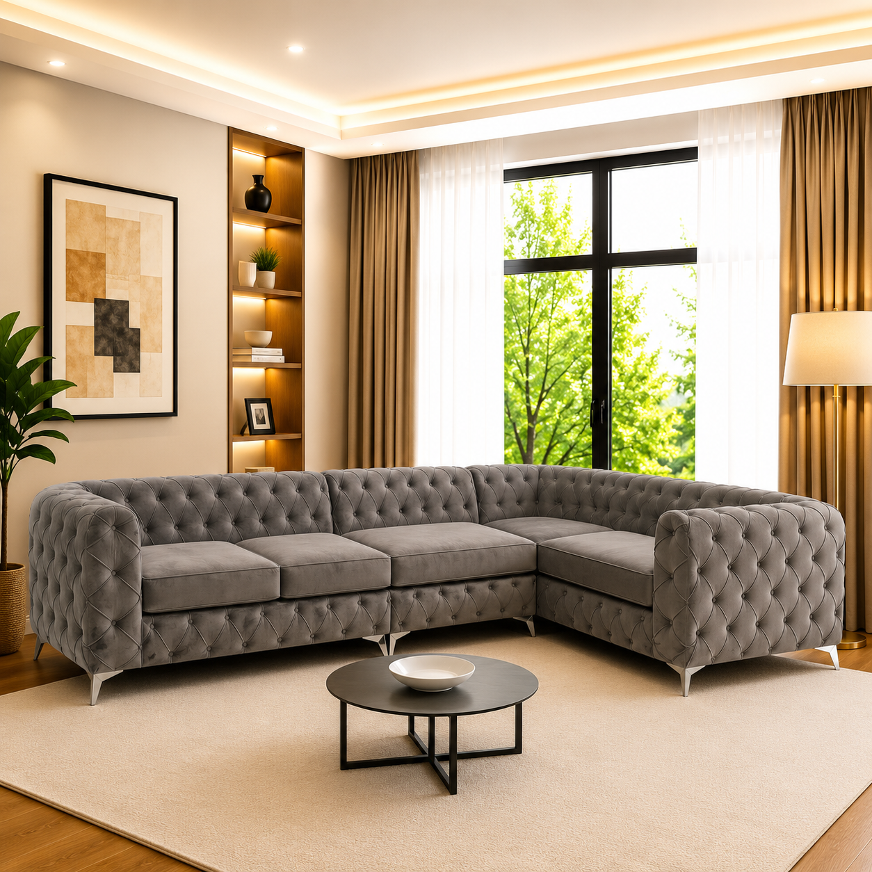 Marvel  Chesterfield L Shape Sofa