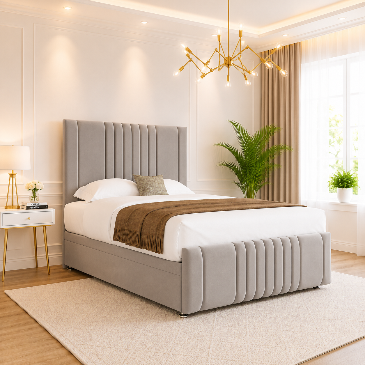 Roman Linestyle Divan Ottoman Bed