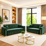 Malaga Modern 3 + 2 Seater Sofa With Golden Trims