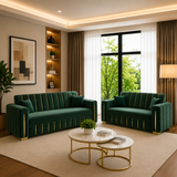Malaga Modern 3 + 2 Seater Sofa With Golden Trims