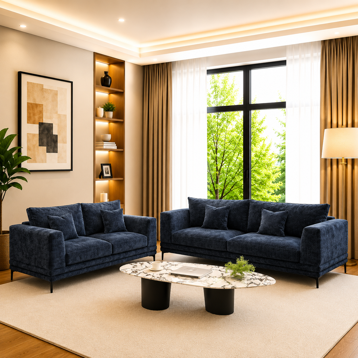 Lenox 3+2 Seater Sofa in Luxury Velvet Fabric