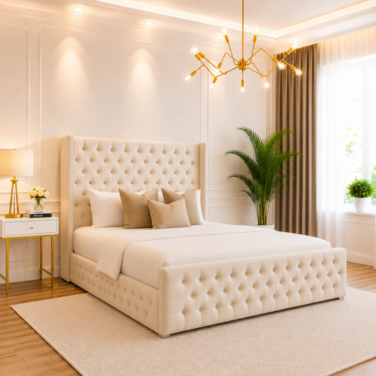 Nelsy Chesterfield Wingback Bed Frame