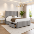 Perm Linestyle Divan Bed With Winged Headboard