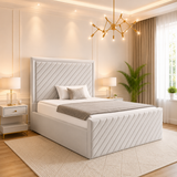 Jolly Diagonal Lines Upholstered Bed Frame