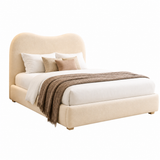 Jupitor Luxury Upholstered Bed Frame With Curved Headboard