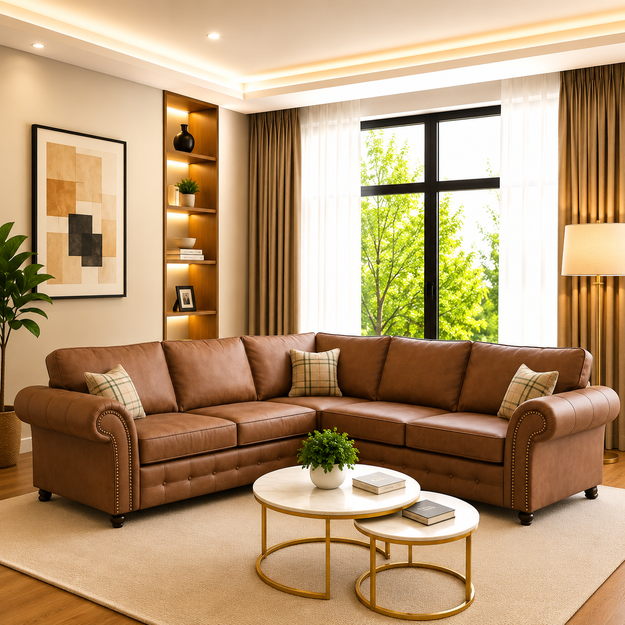 Primo Modern Faux Leather Corner Sofa