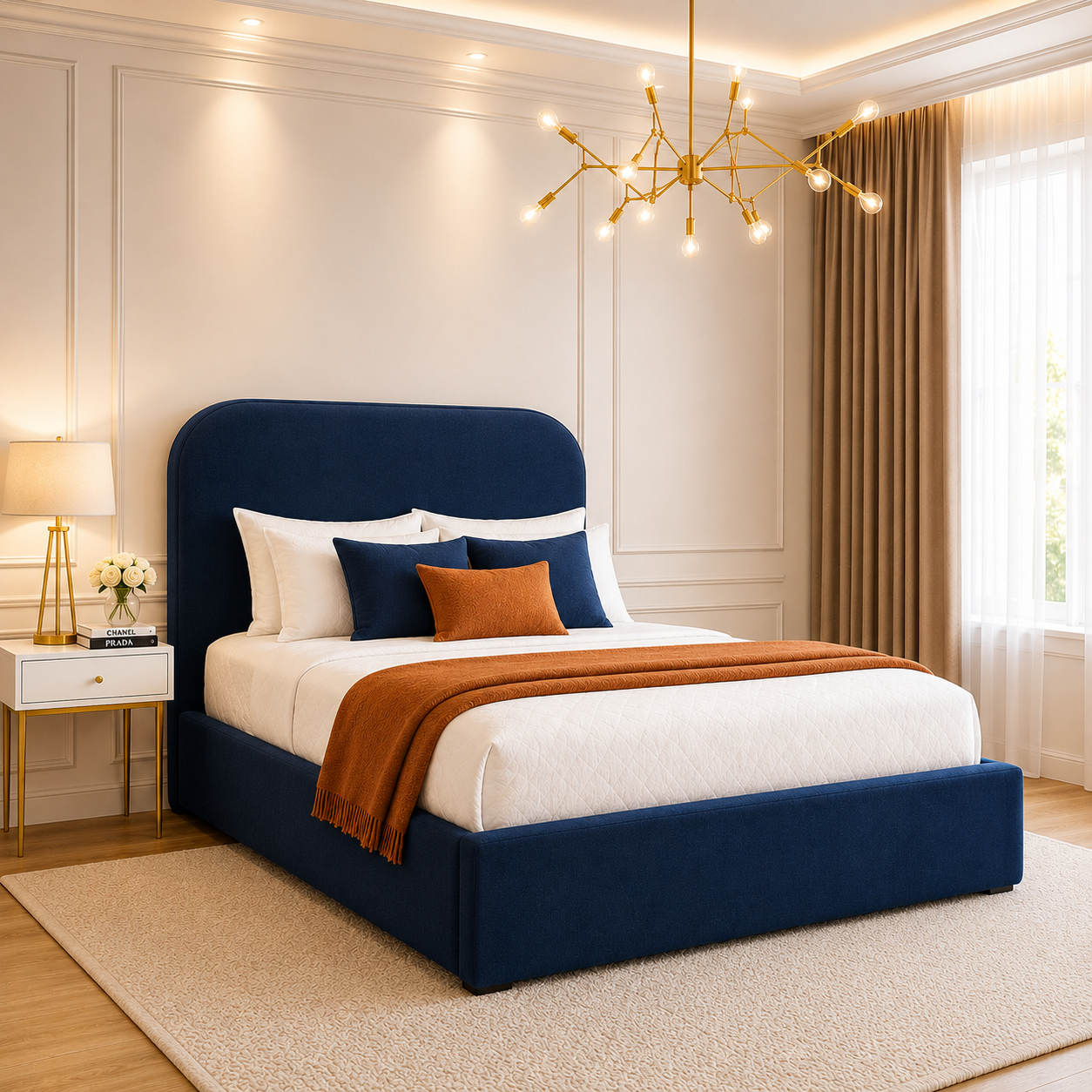 Patron Upholstered Bed Frame With Plain Headboard