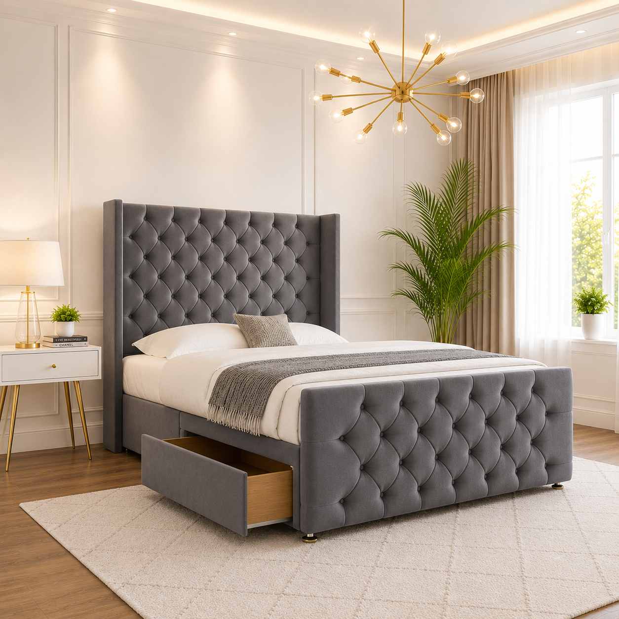Kendra Chesterfield Winged Bed