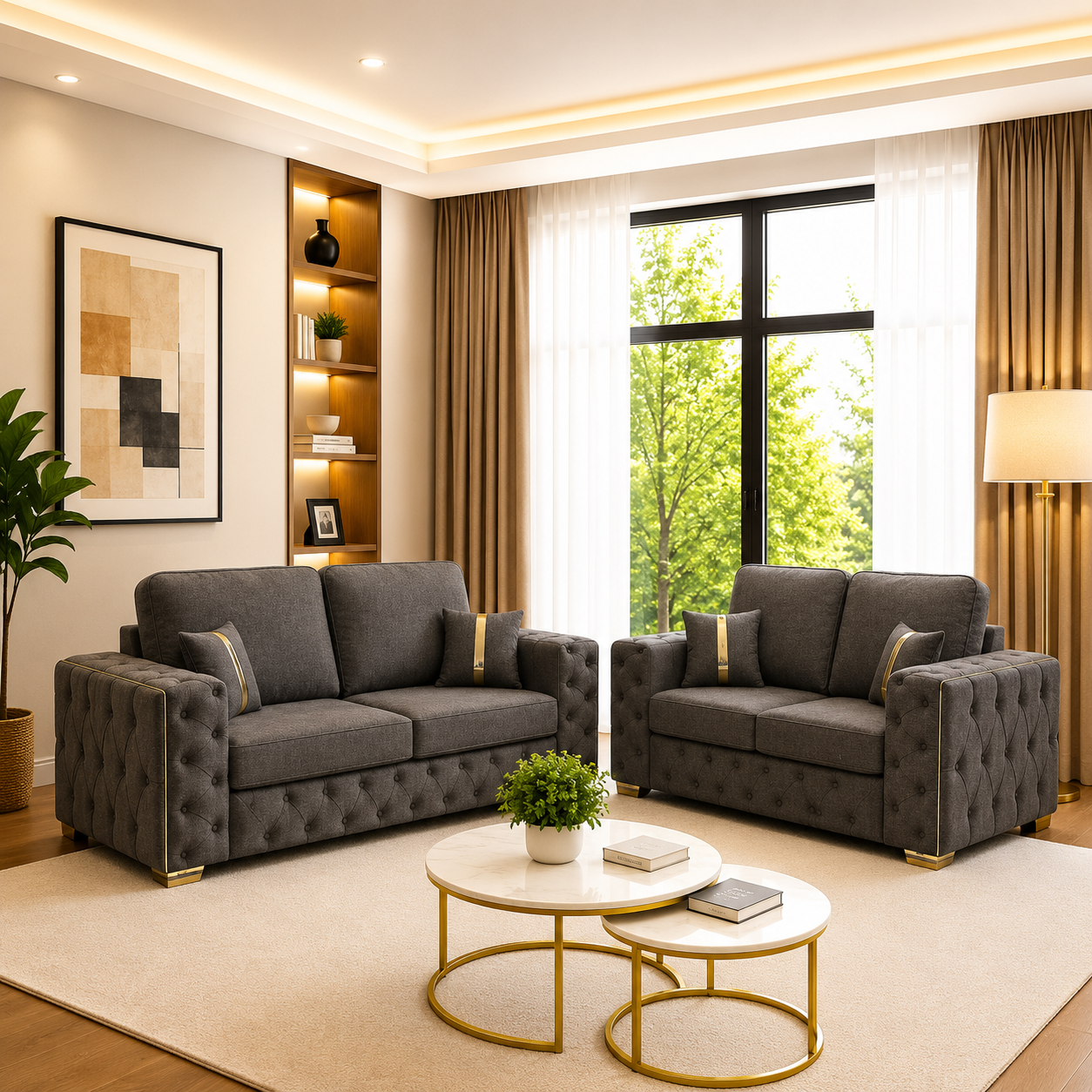 Dundee Chesterfield Luxury 3 + 2 Seater Sofa