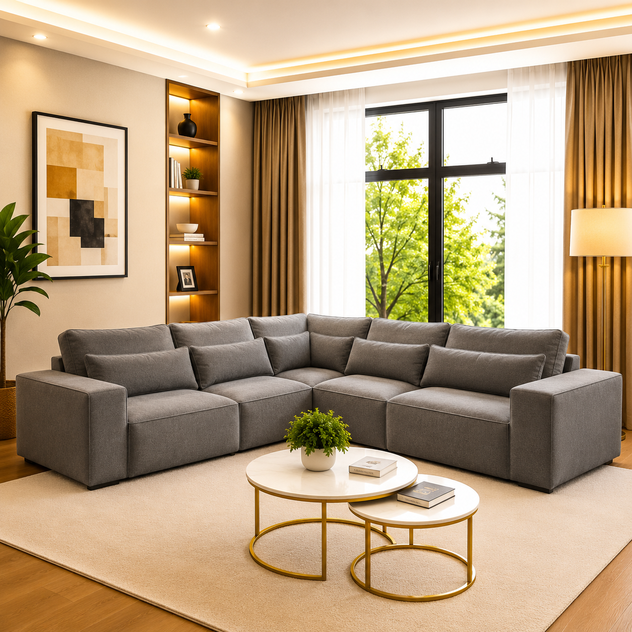 Glasgow Grace Corner Sofa in Plush Velvet