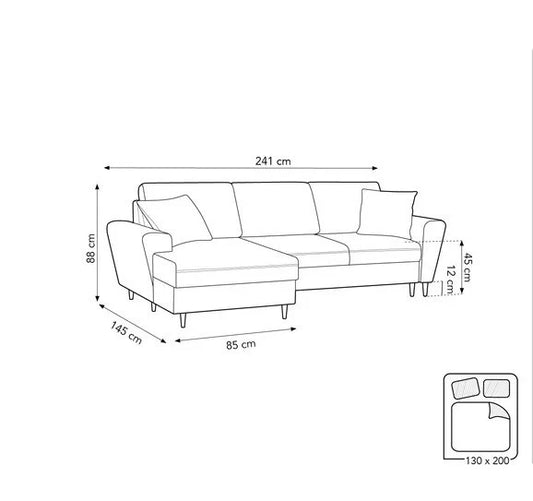 Ratle L shape Luxury Sofa With Golden Legs