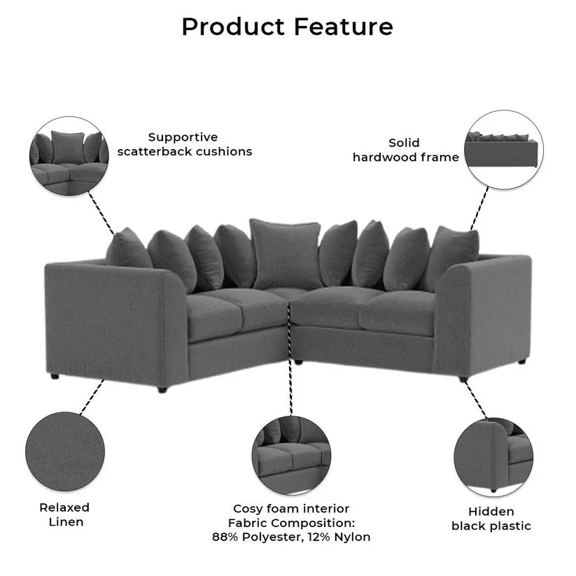 Neeli Upholstered Modern Corner Sofa