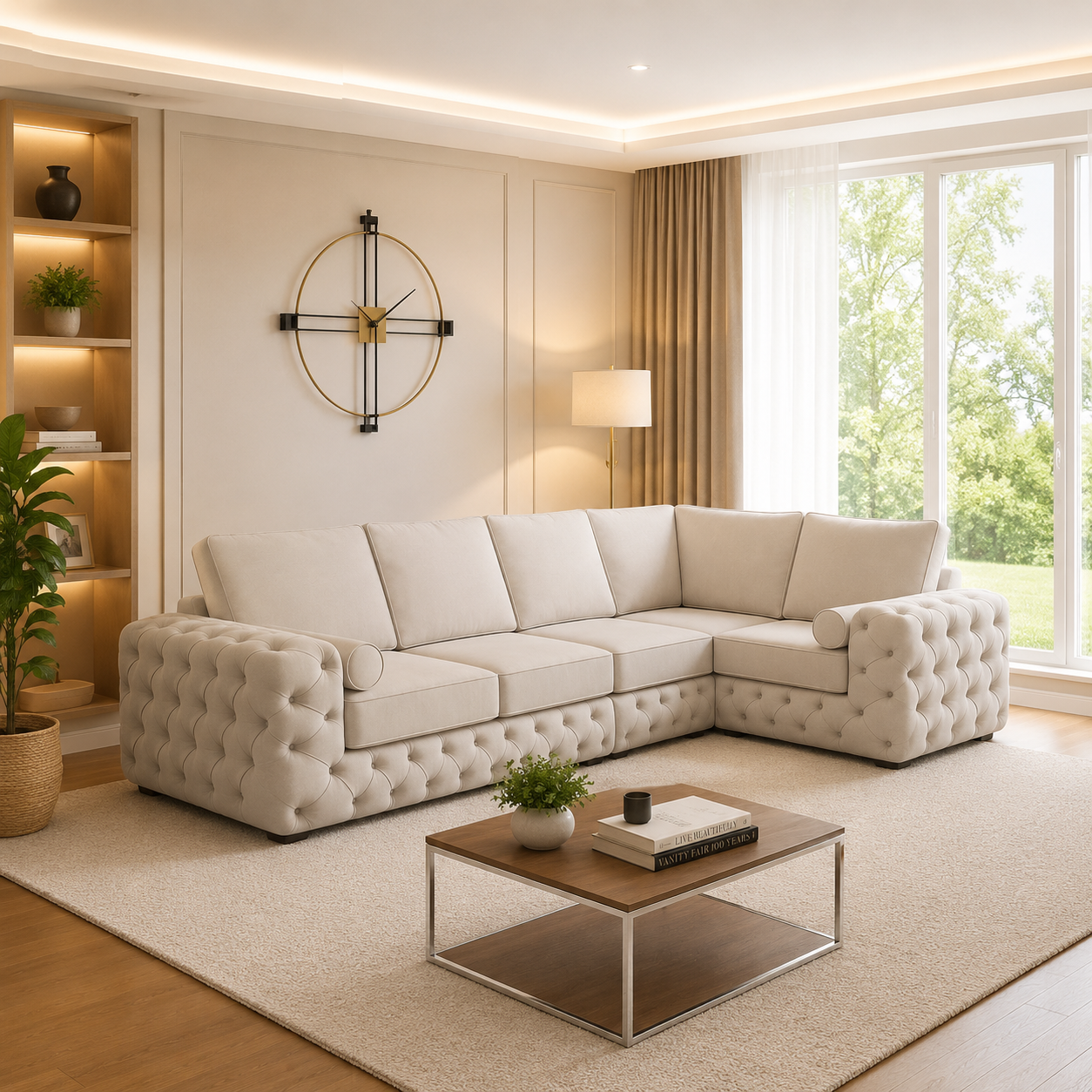 Milton L Shape Luxury Chesterfield Sofa