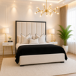 Emna Panel Upholstered Bed Frame With Black Border