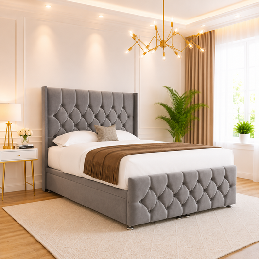 Cairo Chesterfield Winged Divan Ottoman Bed