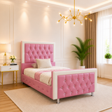 Princess Chesterfield Kids Bed Frame in Faux Leather