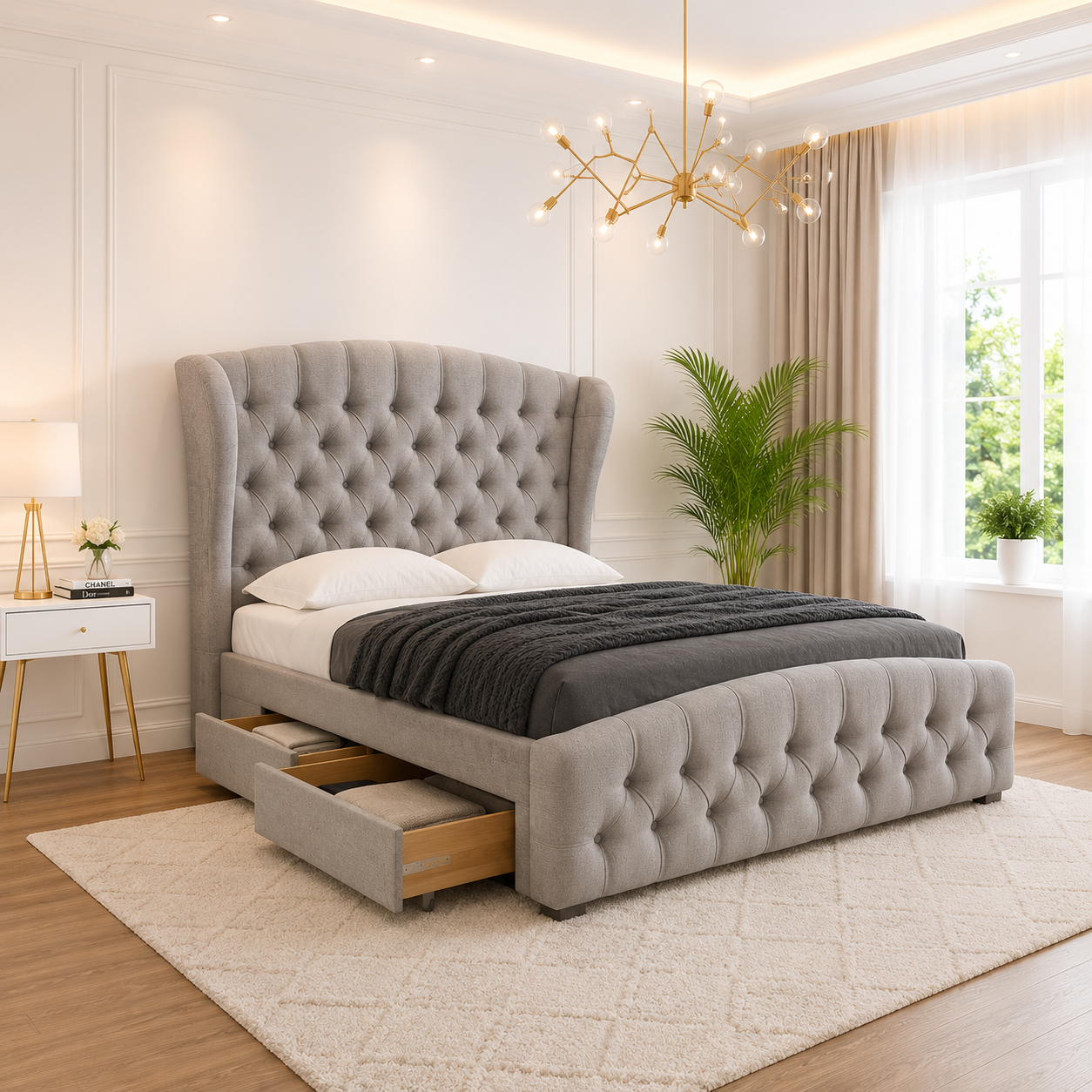 Namal Curved Winged Divan Bed