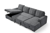 Emara U Shape Sofa Bed in Velvet Fabric