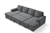 Emara U Shape Sofa Bed in Velvet Fabric