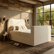 Haven Curved Boucle TV Bed Frame