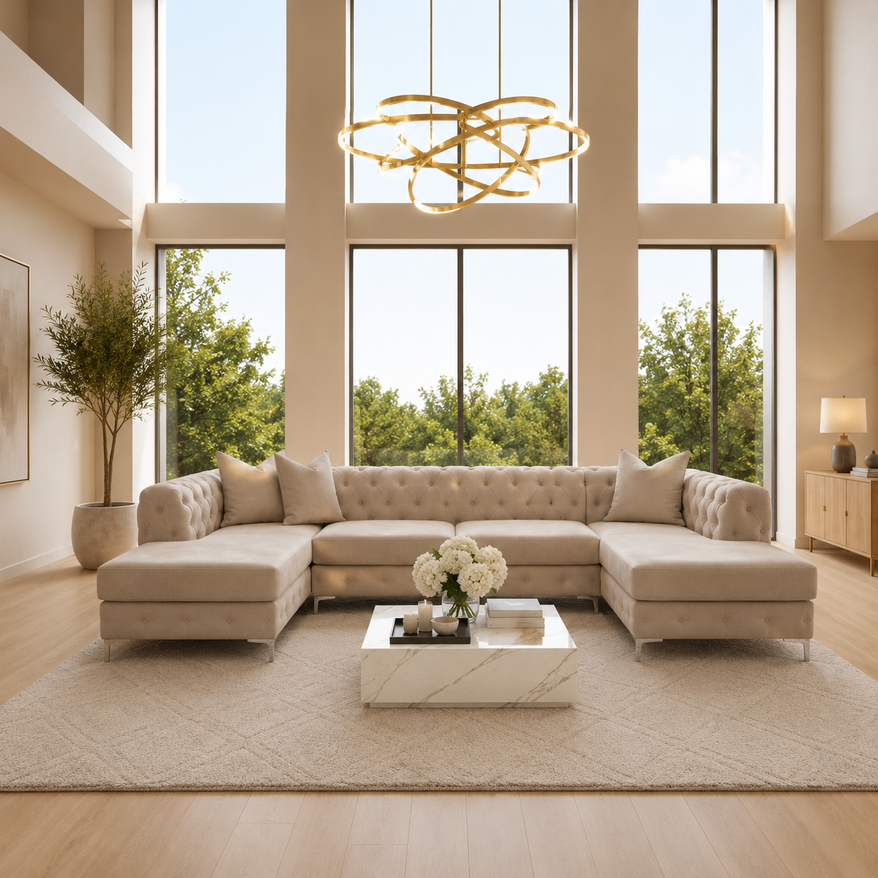 Queensbury Chesterfield U Shape Sofa