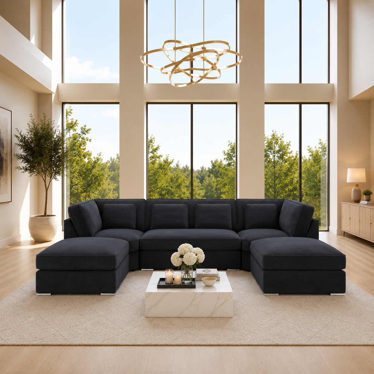 Belgravia Large U Shape Fullback Cushion Sofa