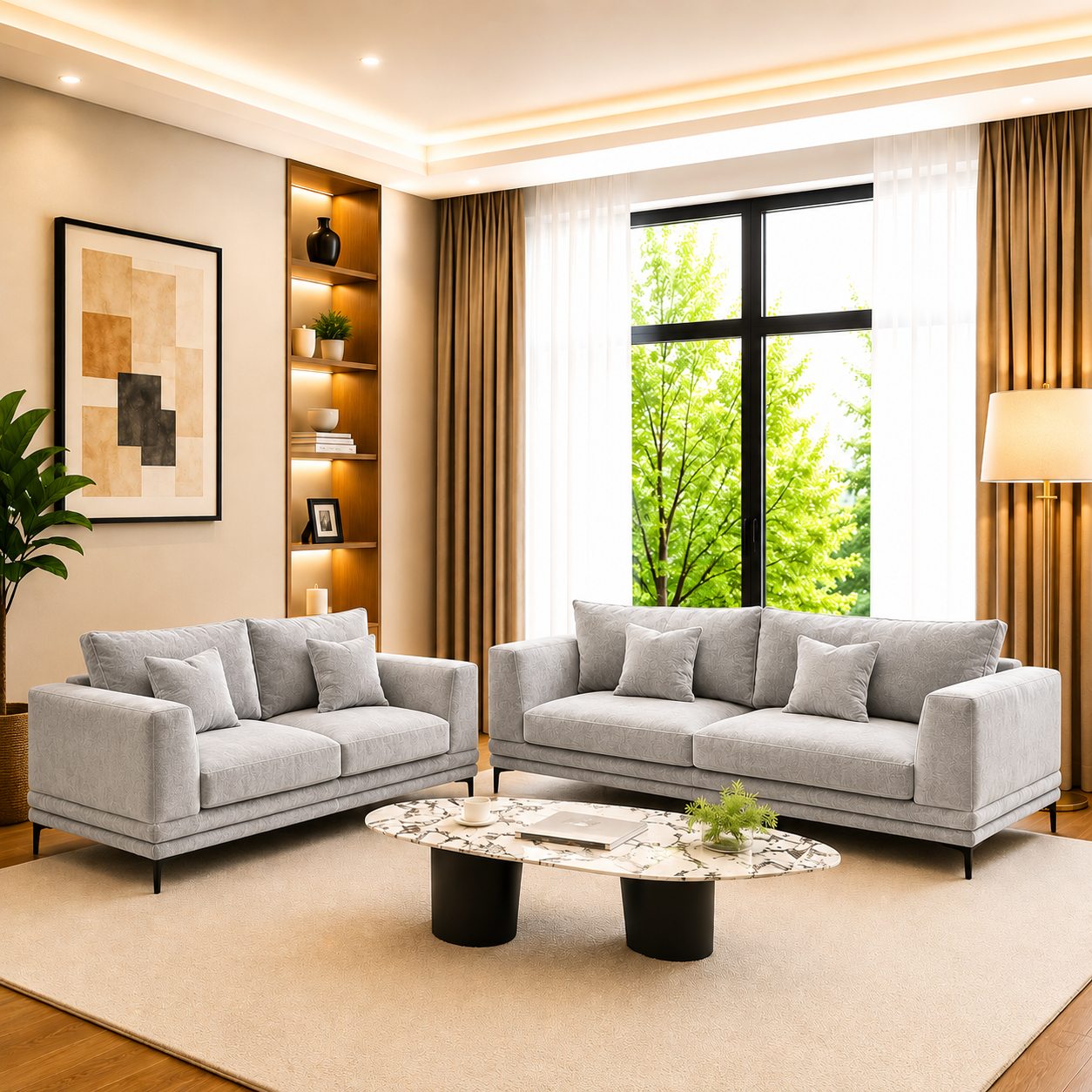 Lenox 3+2 Seater Sofa in Luxury Velvet Fabric