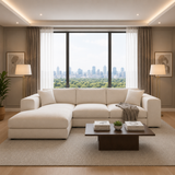 Carmella L Shape Luxury Sofa in Velvet Fabric