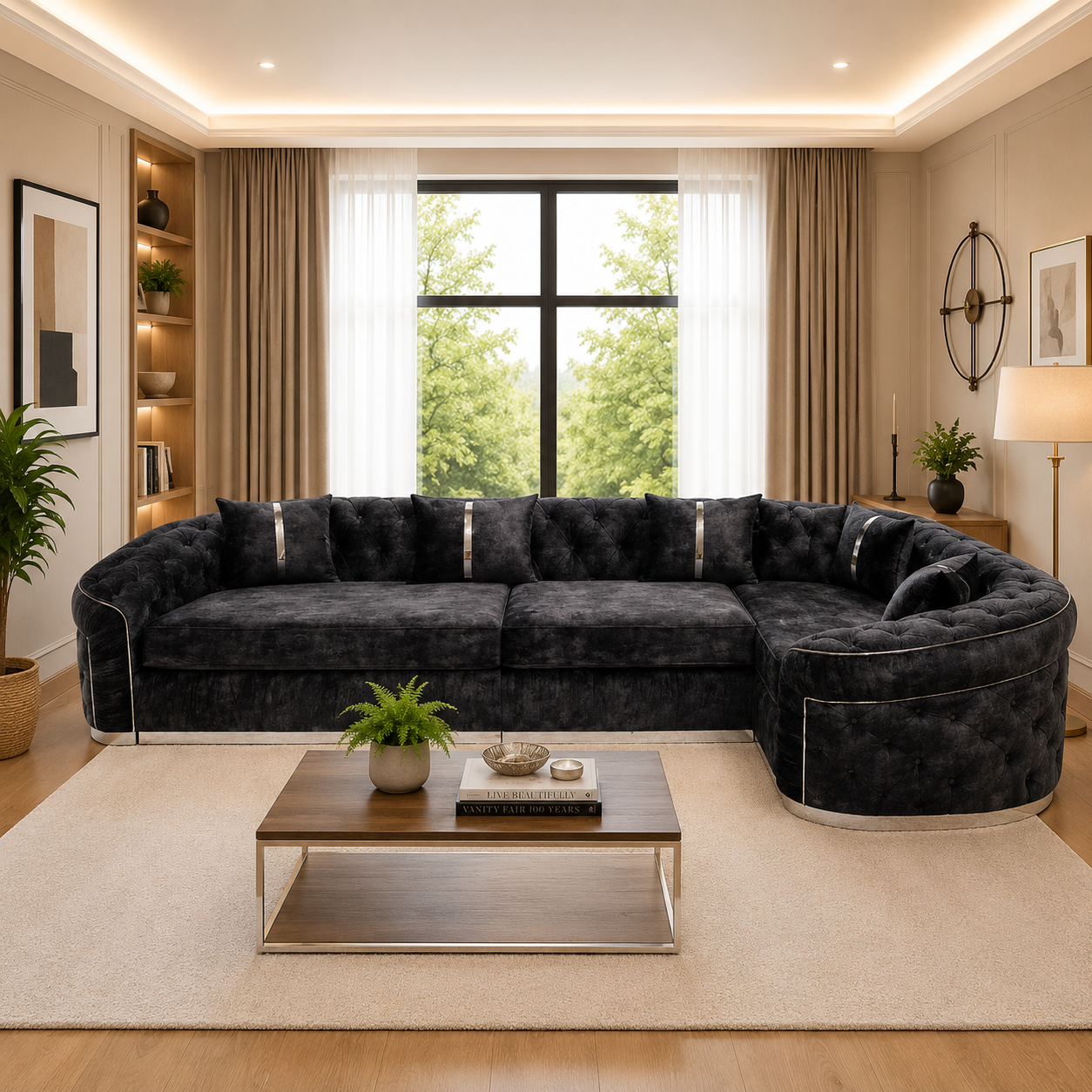 Bampton Chesterfield Design L Shape Sofa