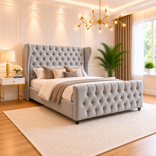 Mira Curved Winged Chesterfield Bed Frame